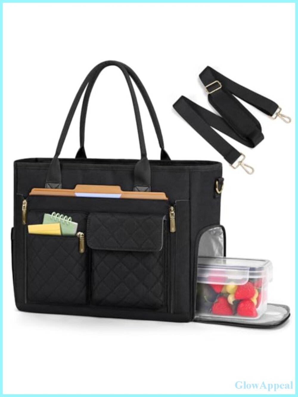 Teacher Tote Bag with Insulated Lunch Compartment 15.6 Laptop Bag Work Tote